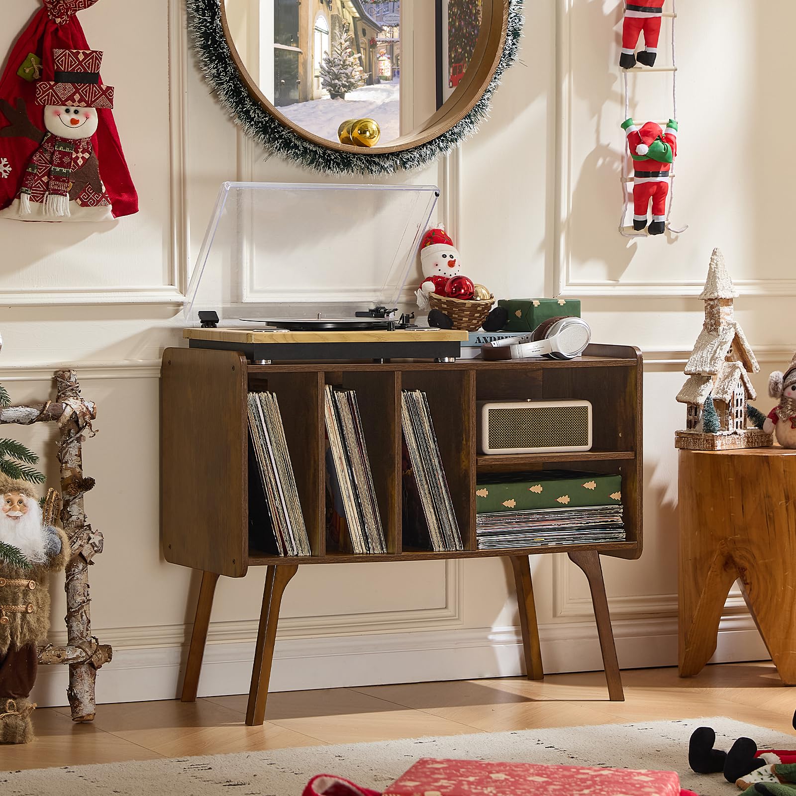 Amazon.co.jp: Lerliuo レコードプレーヤースタンド キャビネット4枚